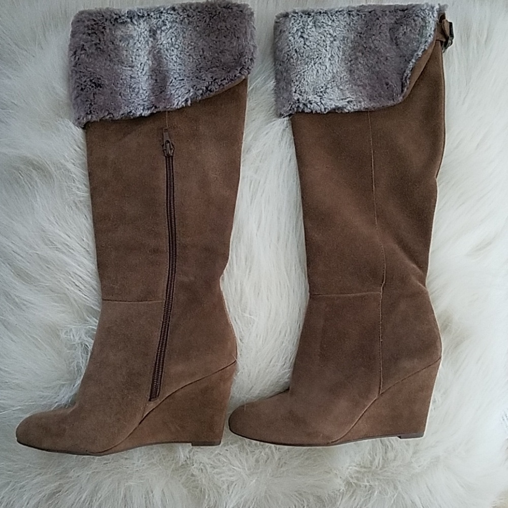 BCBG Generation Boots-Brown-Knee High-Size 6
